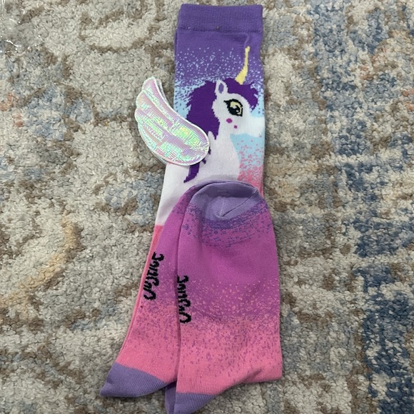 NWT Justice Knee High Unicorn Socks M/L - Picture 2 of 2